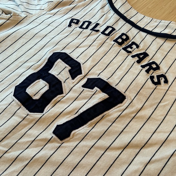 RARE Ralph Lauren Polo Bear Pinstripe Jersey - Picture 7 of 8
